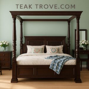 Teak Wood poster Bed fr